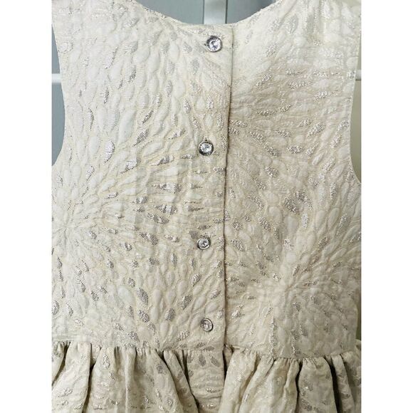 Max Studio cream gold pattern pearl gem waistline dress sz 2T New with Tags - Picture 6 of 7